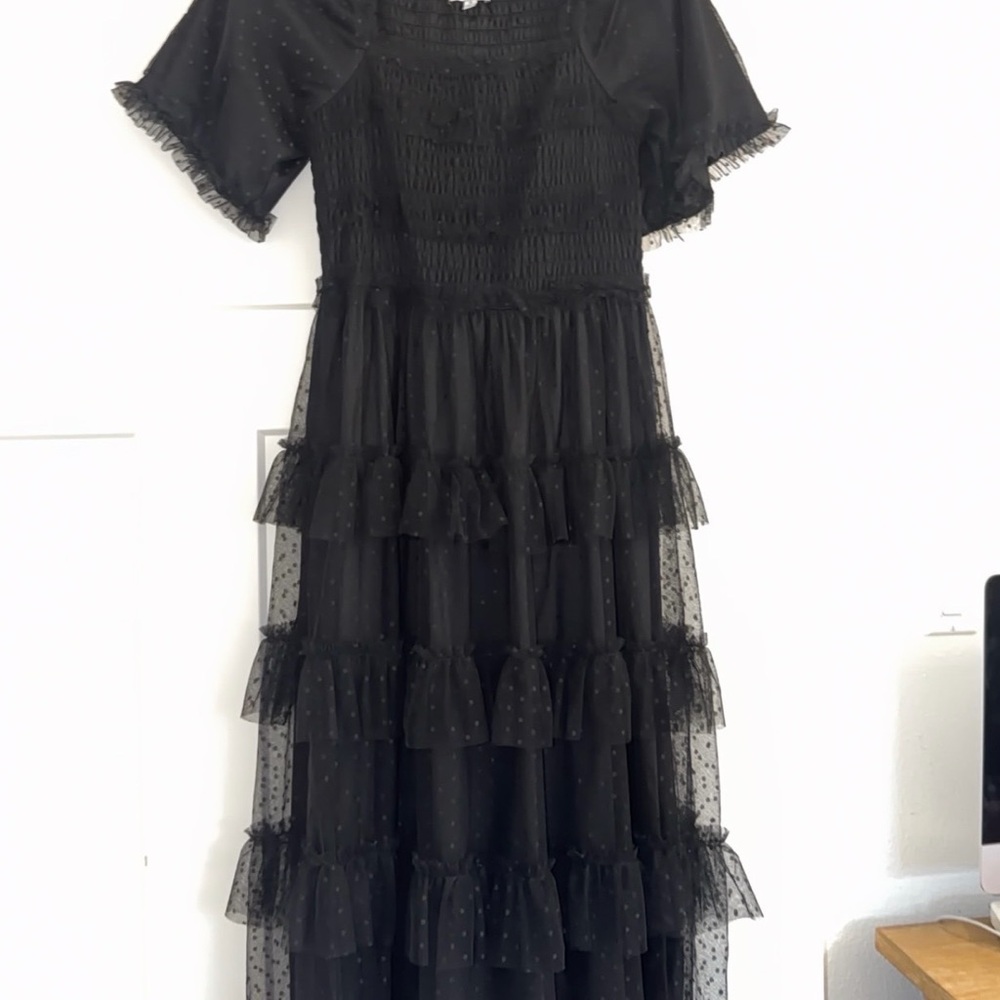 Polagram Black Layered Midi Dress - Picture 3 of 3